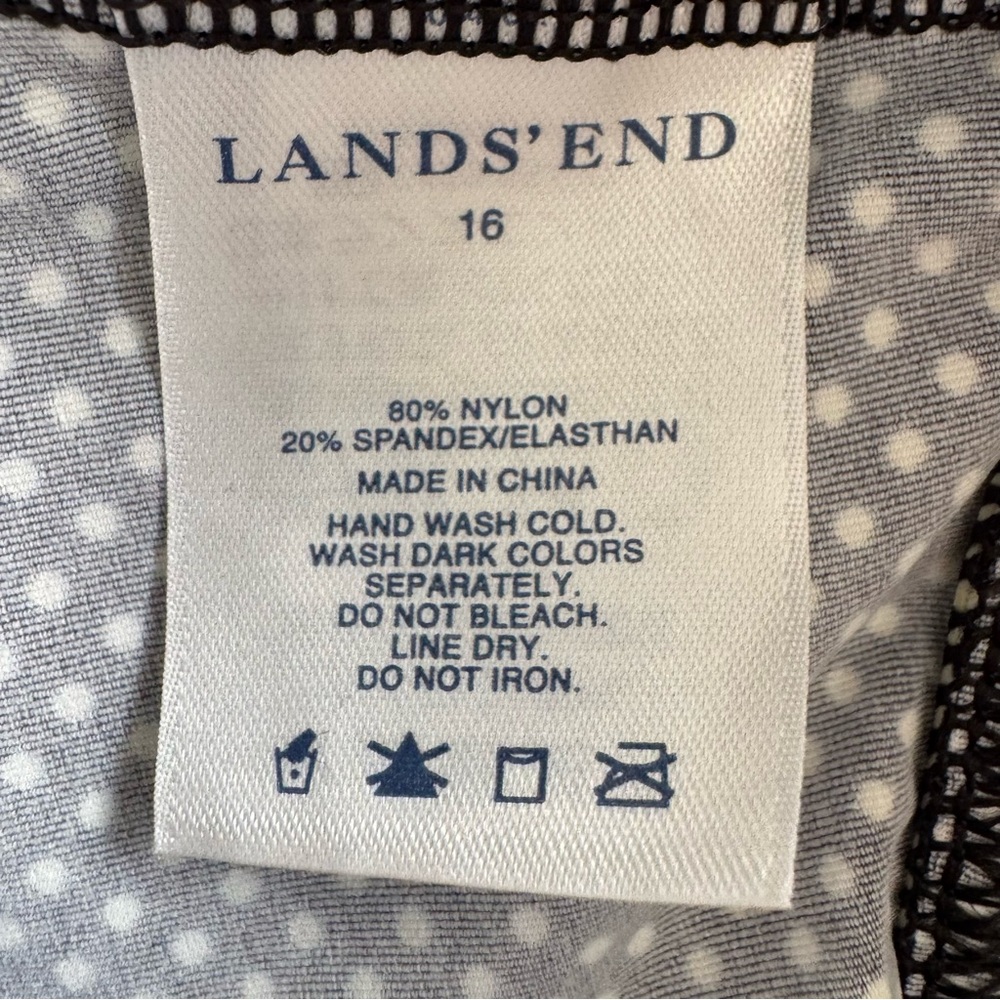 🖤 Lands’ End Polka Dot Tankini Top & High-Rise Bottoms – Size 16 - Picture 2 of 7